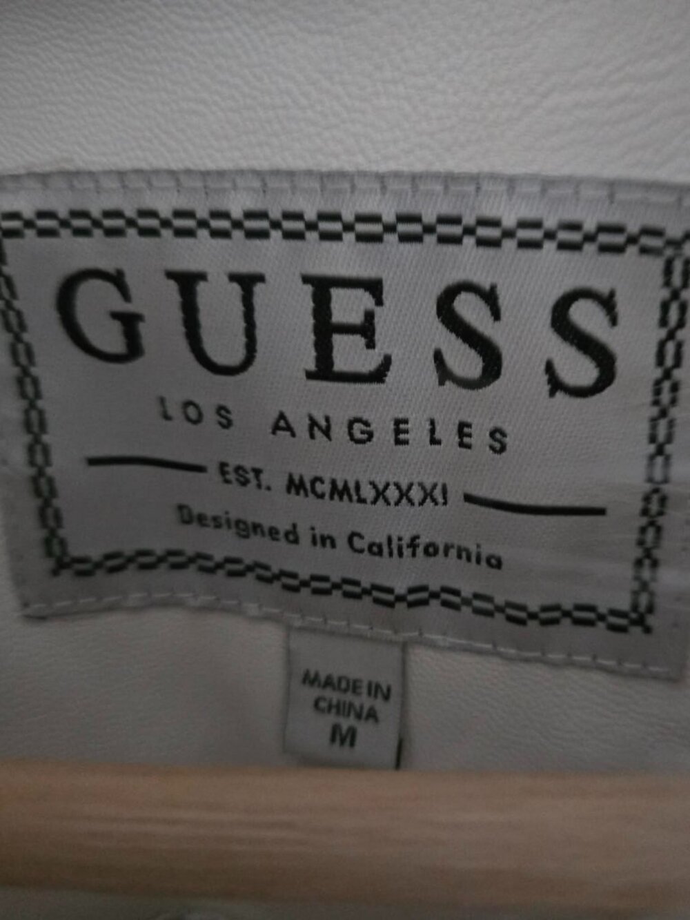 GUESS Ivory Faux Fur Moto Vest Faux Leather Zip Y2K Glam M - Picture 3 of 6